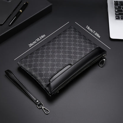 Men's Black PU Leather Clutch Compact Fashion Bag