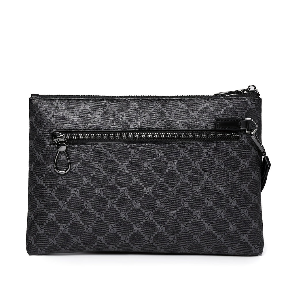 Men's Black PU Leather Clutch Compact Fashion Bag