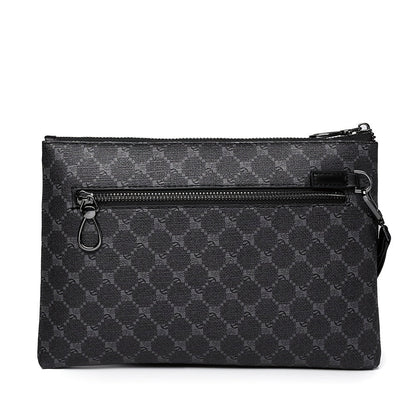 Men's Black PU Leather Clutch Compact Fashion Bag