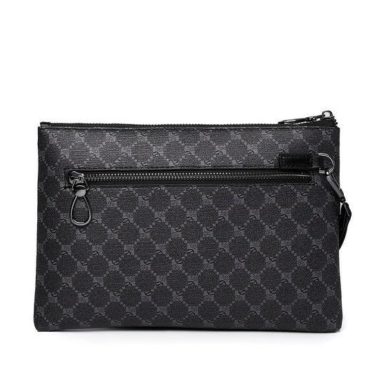 Men's Black PU Leather Clutch Compact Fashion Bag