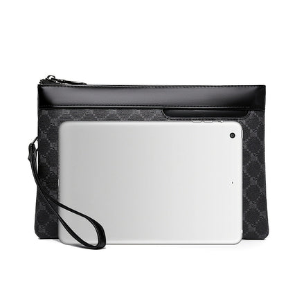 Men's Black PU Leather Clutch Compact Fashion Bag