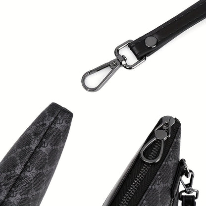 Men's Black PU Leather Clutch Compact Fashion Bag