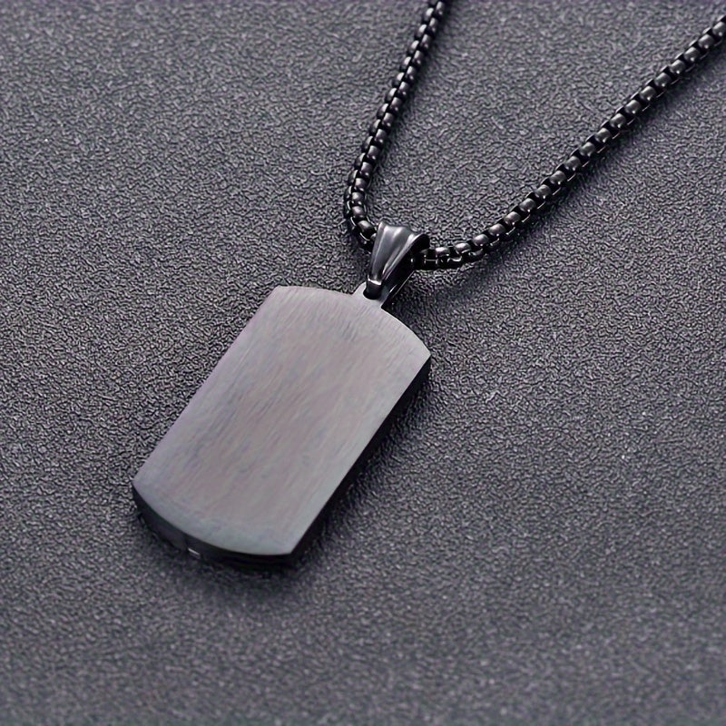 Mens Black Pendant Necklace Stainless Steel Vintage Chain Jewelry