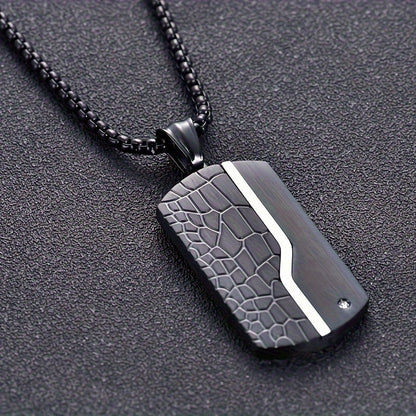 Mens Black Pendant Necklace Stainless Steel Vintage Chain Jewelry