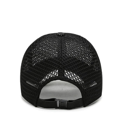 Men's Breathable Mesh Cap Adjustable Summer Hat with Curved Visor