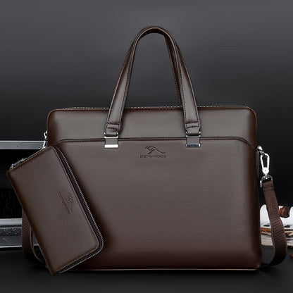 Mens Briefcase Set PU Leather Office Laptop Handbag