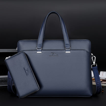 Mens Briefcase Set PU Leather Office Laptop Handbag
