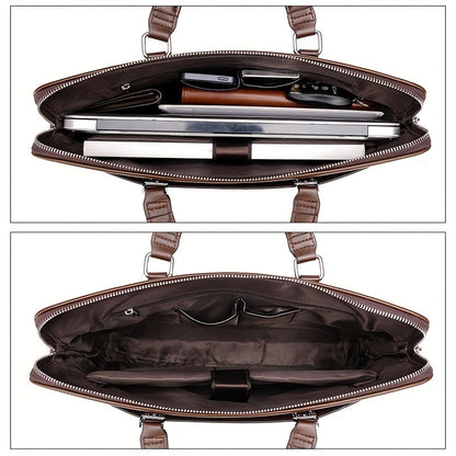 Mens Briefcase Set PU Leather Office Laptop Handbag