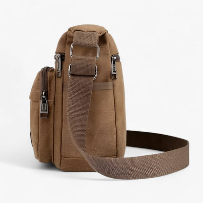 Mens Canvas Shoulder Bag Multifunction Crossbody Travel Messenger