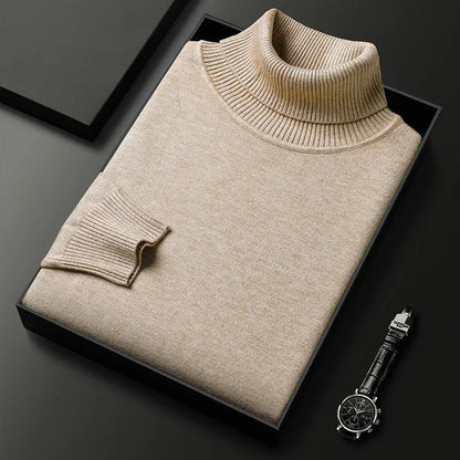 Mens Cashmere Turtleneck Sweater Classic Fit Pullover
