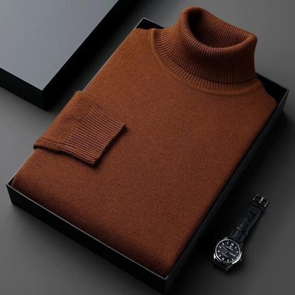 Mens Cashmere Turtleneck Sweater Classic Fit Pullover