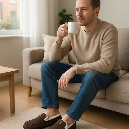 Men's Cozy Slip On Loafers Indoor House Shoes