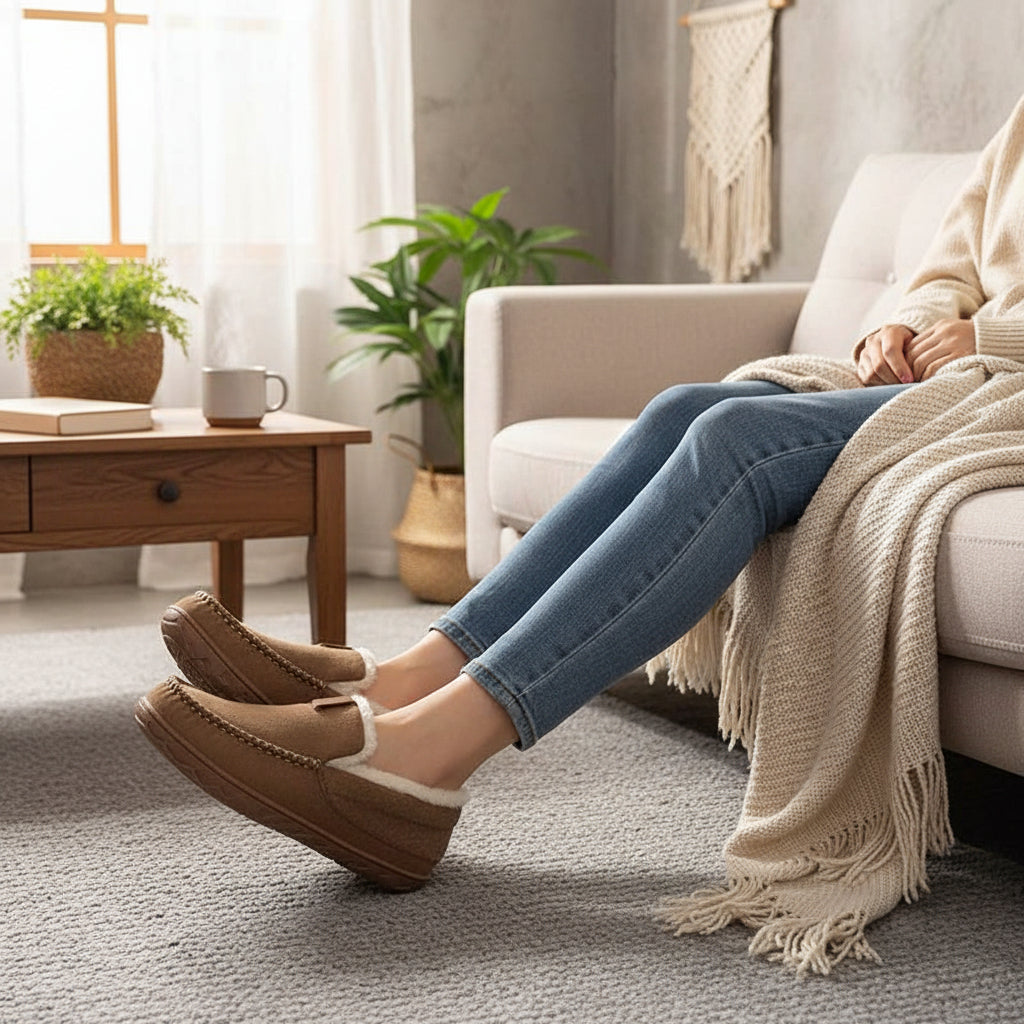 Men's Cozy Slip On Loafers Indoor House Shoes
