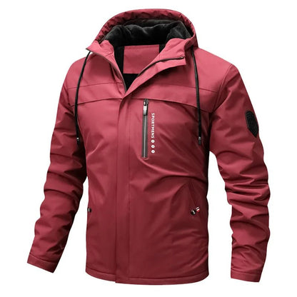 Mens Fleece Quilted Jacket Hooded Outdoor Zip Coat