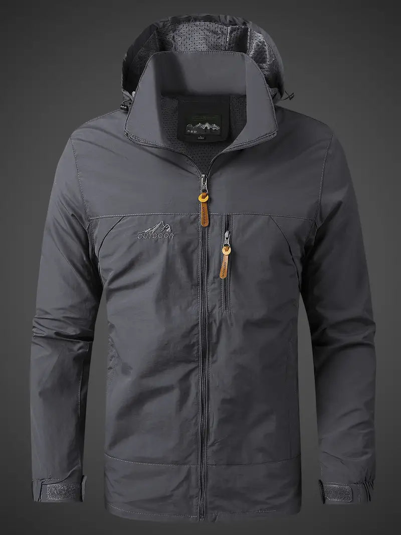 Mens Fleece Quilted Jacket Hooded Outdoor Zip Coat