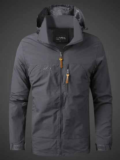 Mens Fleece Quilted Jacket Hooded Outdoor Zip Coat
