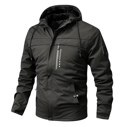 Mens Fleece Quilted Jacket Hooded Outdoor Zip Coat