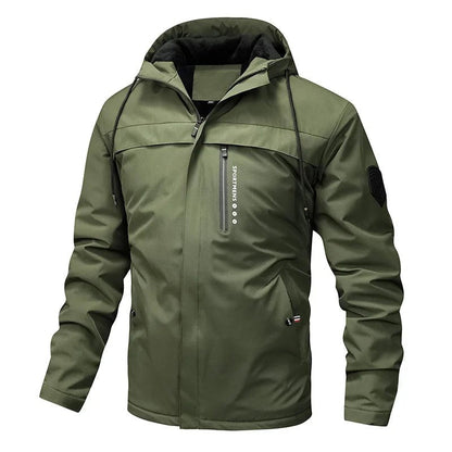 Mens Fleece Quilted Jacket Hooded Outdoor Zip Coat