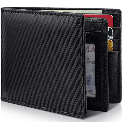 Mens Genuine Leather RFID Blocking Bifold Wallet Card Holder