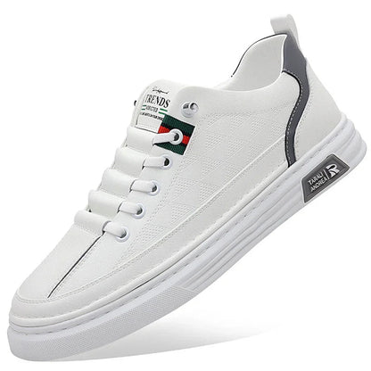 Men's Genuine Leather Sneakers Lightweight Comfort Casual Shoes