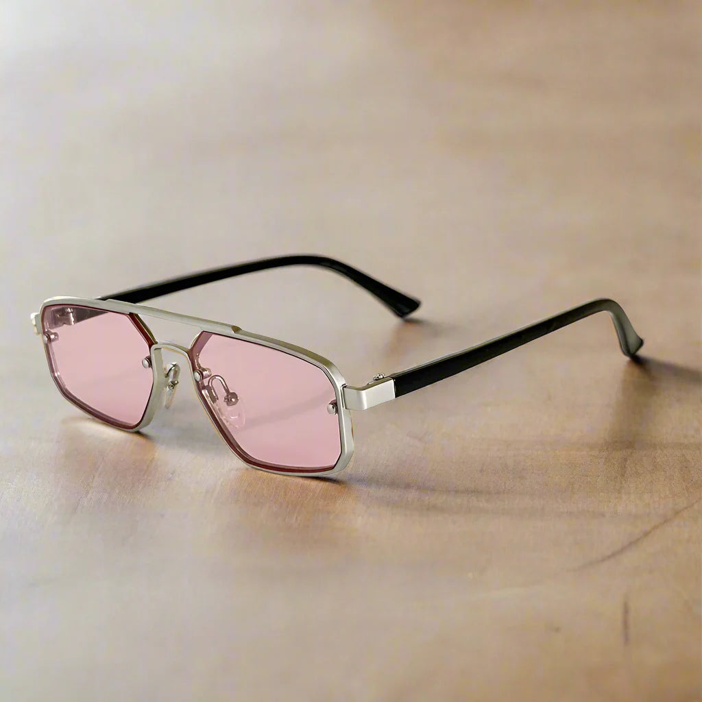 Mens Geometric Aviator Sunglasses Scratch Resistant Retro Eyewear