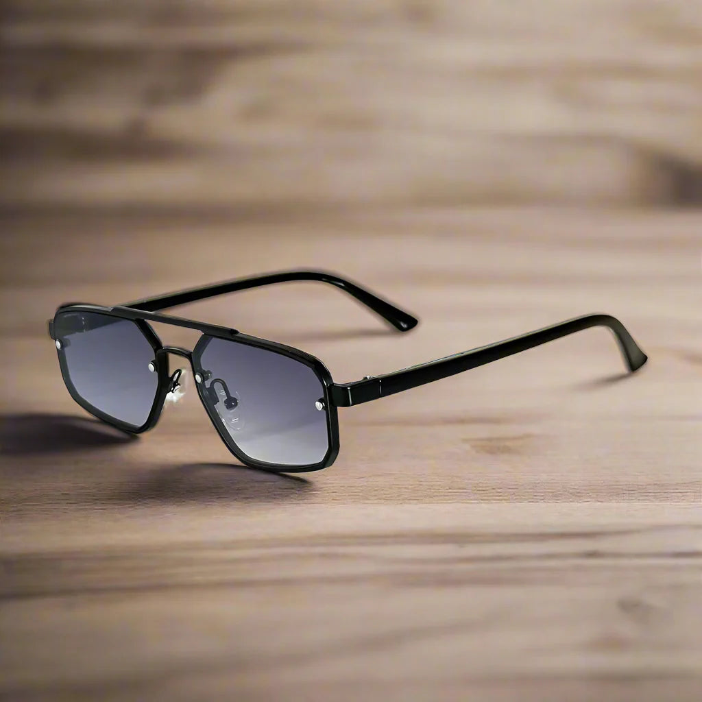 Mens Geometric Aviator Sunglasses Scratch Resistant Retro Eyewear