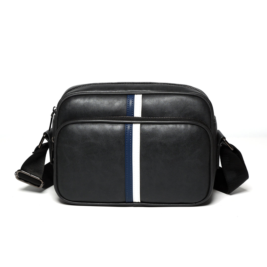 Mens Leather Shoulder Bag Adjustable Chain Strap Commuter Bag