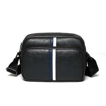 Mens Leather Shoulder Bag Adjustable Chain Strap Commuter Bag