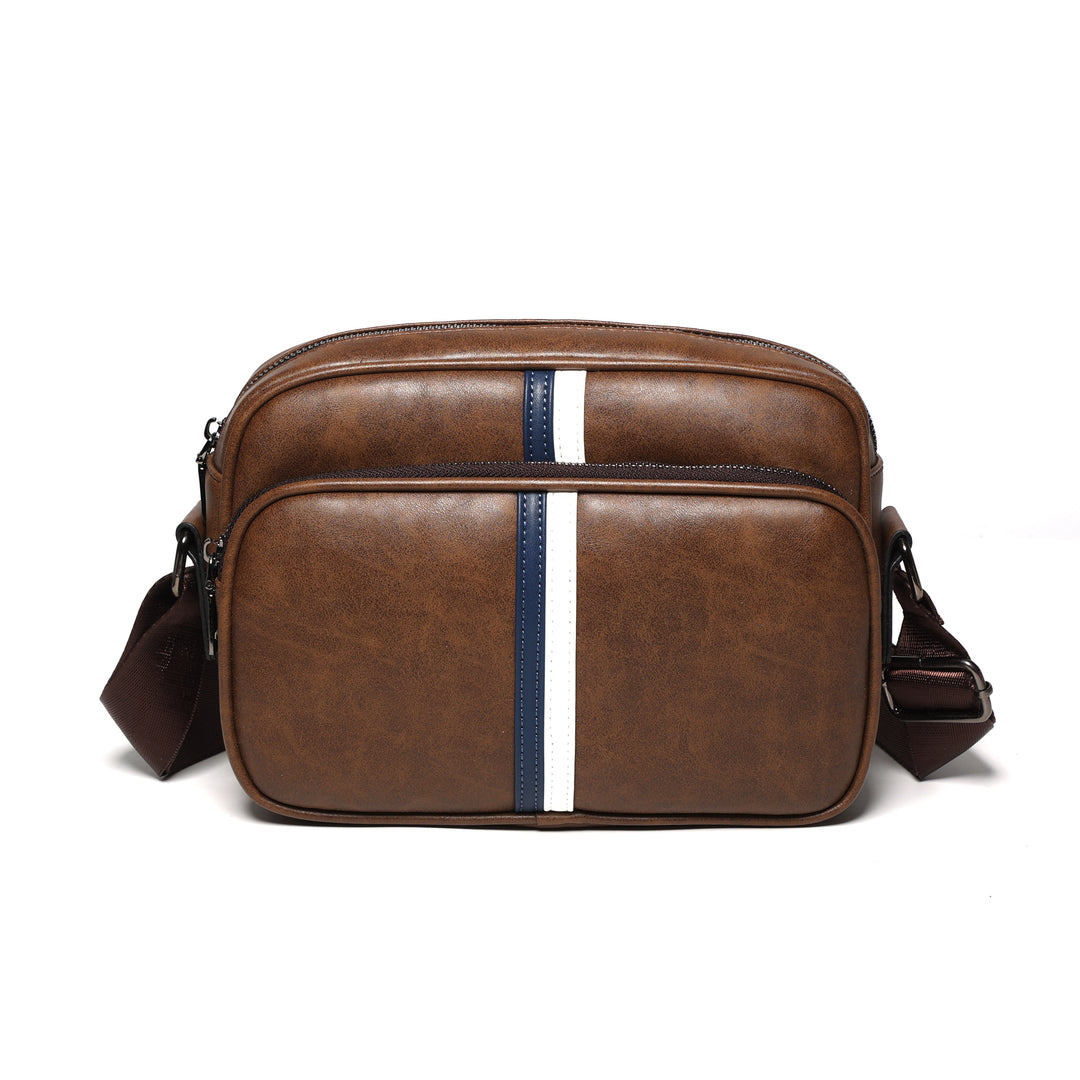 Mens Leather Shoulder Bag Adjustable Chain Strap Commuter Bag