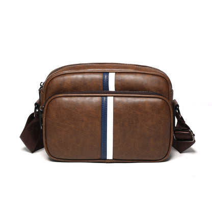 Mens Leather Shoulder Bag Adjustable Chain Strap Commuter Bag