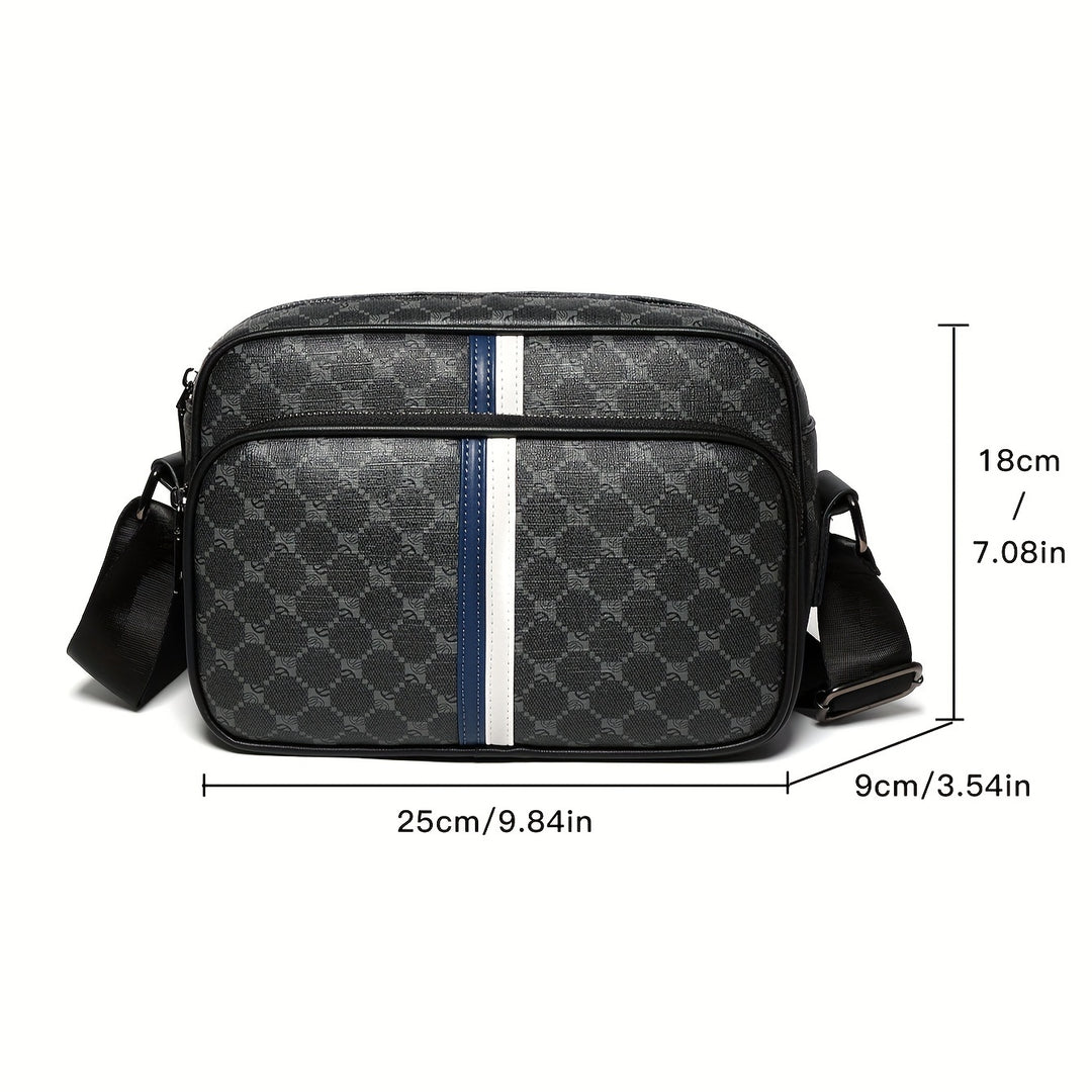 Mens Leather Shoulder Bag Adjustable Chain Strap Commuter Bag