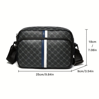 Mens Leather Shoulder Bag Adjustable Chain Strap Commuter Bag