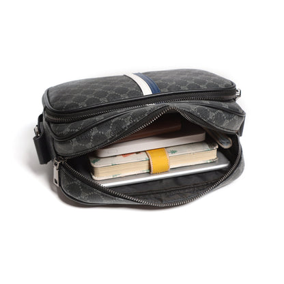 Mens Leather Shoulder Bag Adjustable Chain Strap Commuter Bag