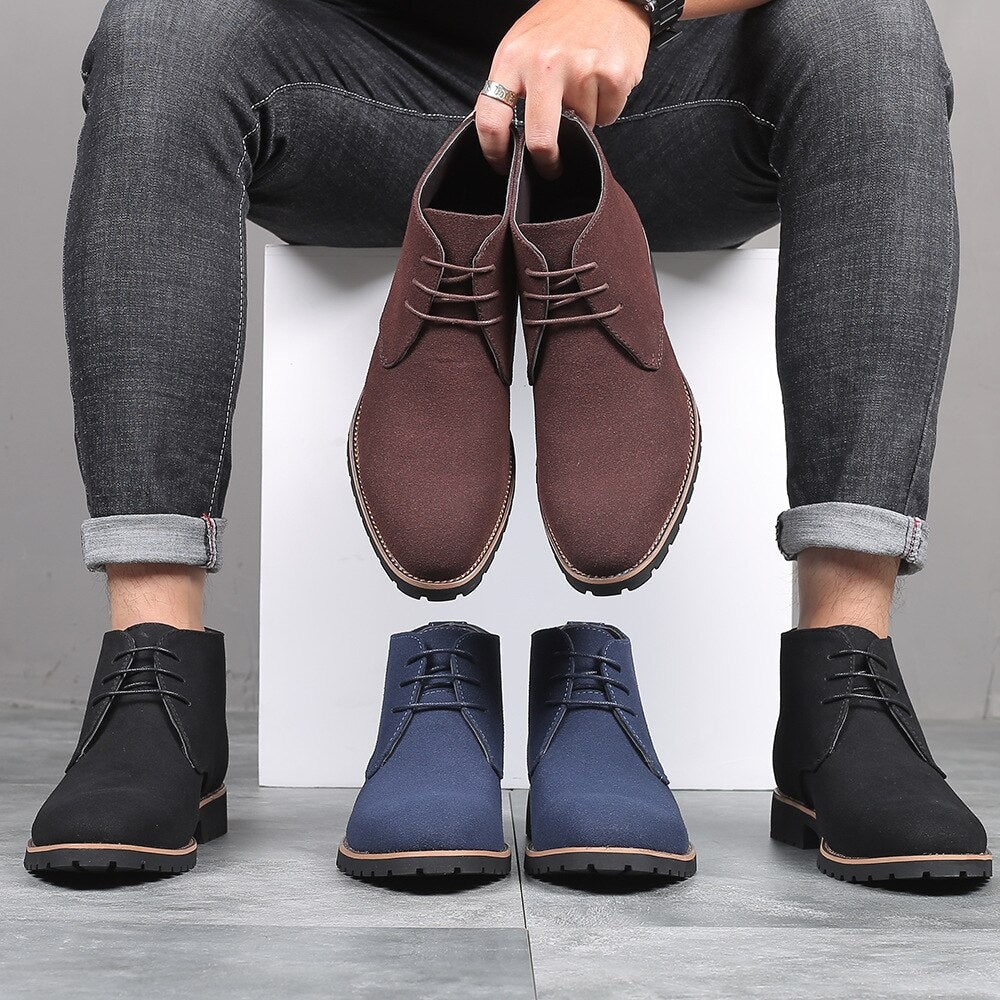 Men's Leather Slip On Ankle Boots for Casual Everyday Wear
