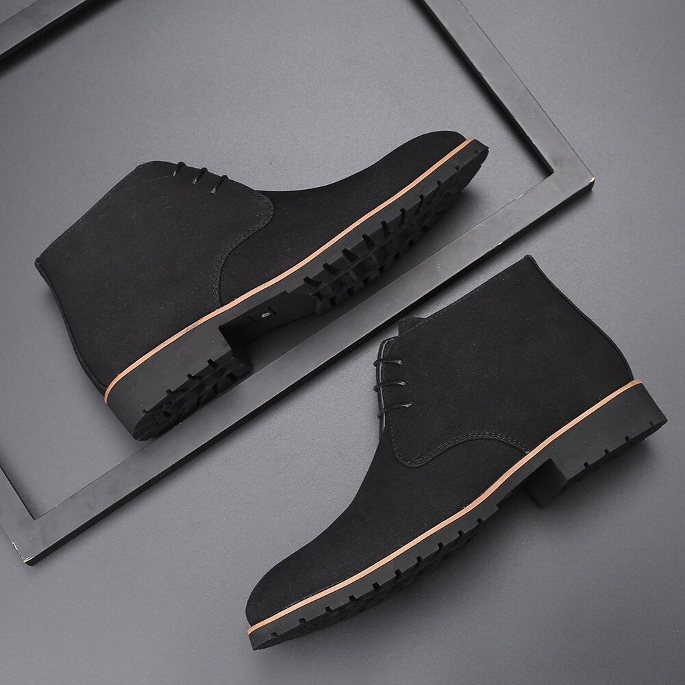 Men's Leather Slip On Ankle Boots for Casual Everyday Wear