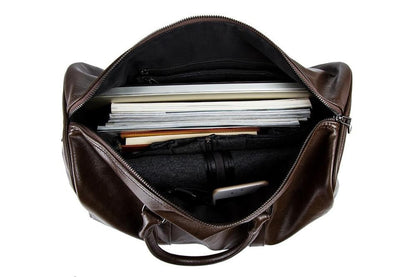 Mens Leather Travel Duffel Bag Large Capacity Carry On Weekender