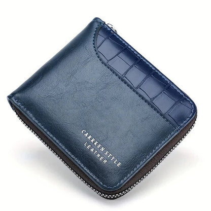 Mens Leather Wallet Compact Bifold Card Holder Coin Pocket