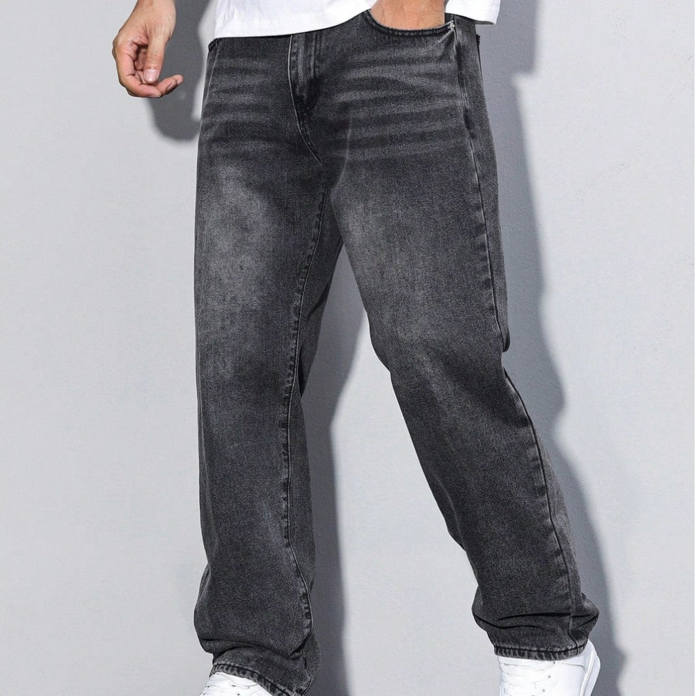 Men's Loose Fit Straight Leg Denim Jeans Casual Everyday Pants