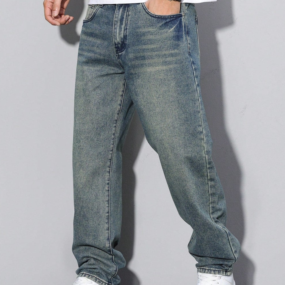 Men's Loose Fit Straight Leg Denim Jeans Casual Everyday Pants