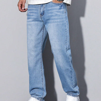 Men's Loose Fit Straight Leg Denim Jeans Casual Everyday Pants