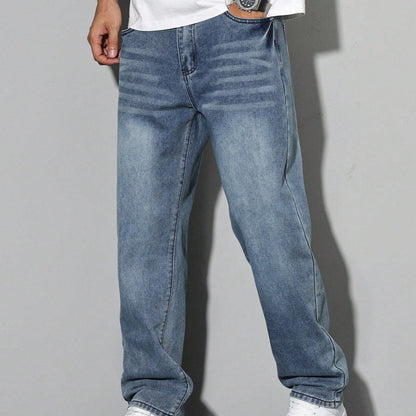Men's Loose Fit Straight Leg Denim Jeans Casual Everyday Pants