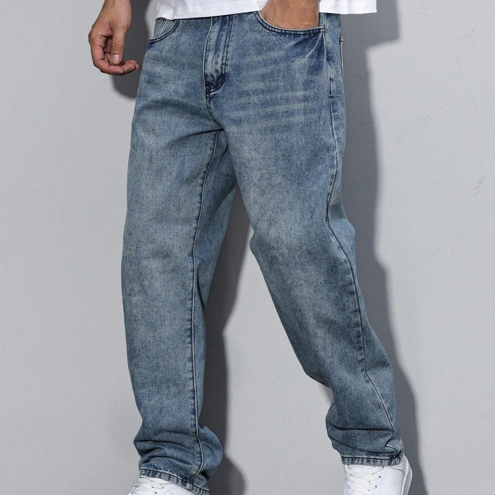 Men's Loose Fit Straight Leg Denim Jeans Casual Everyday Pants