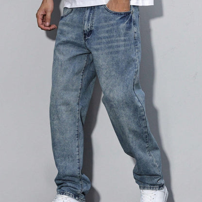 Men's Loose Fit Straight Leg Denim Jeans Casual Everyday Pants