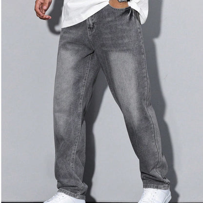 Men's Loose Fit Straight Leg Denim Jeans Casual Everyday Pants
