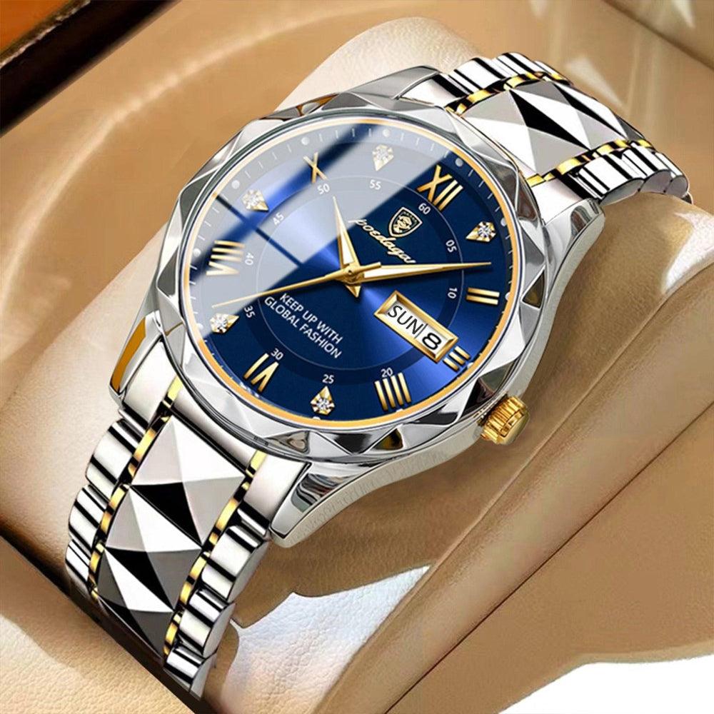 Mens Luxury Stainless Steel Quartz Wrist Watch Elegant Durable Timepiece