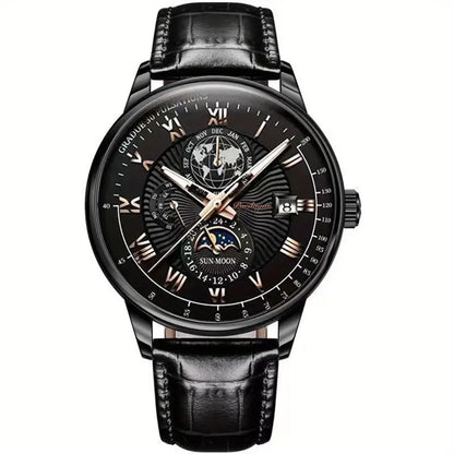 Mens Mechanical Moonphase Watch Luxury Automatic Wristwatch