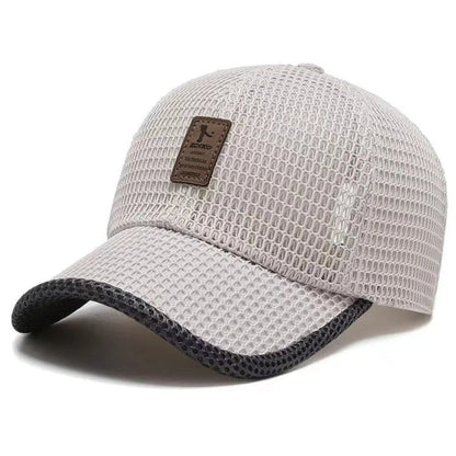 Men's Mesh Summer Cap Lightweight UV Protection Adjustable Outdoor Hat
