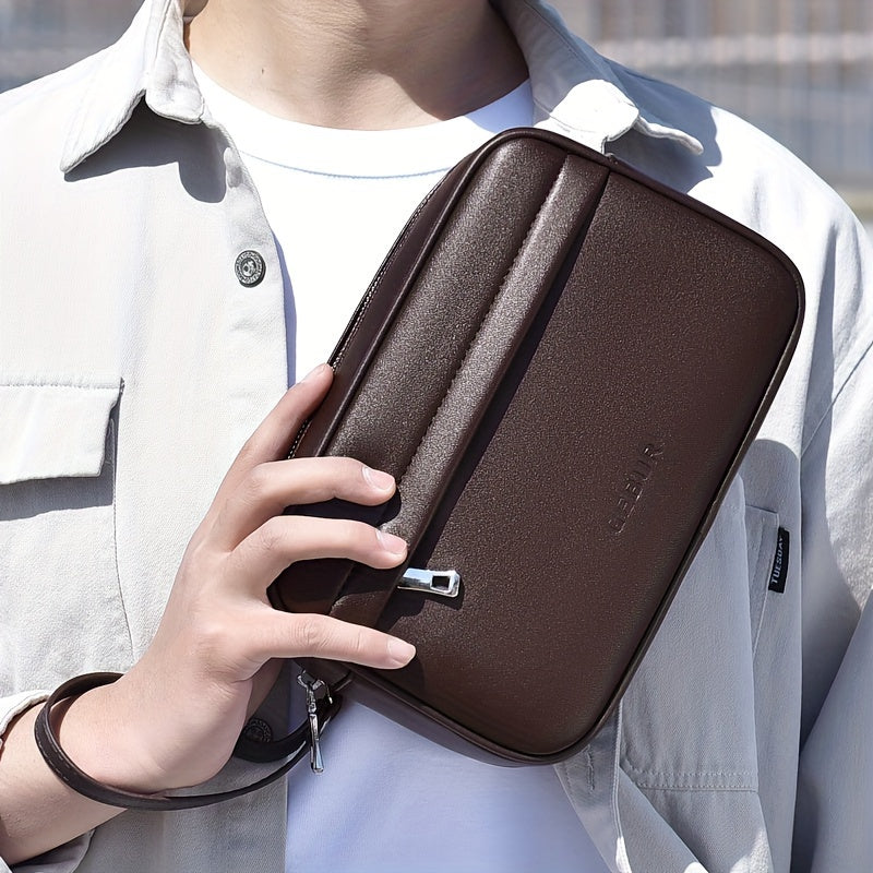 Men's Minimalist PU Handbag Lightweight Organizer