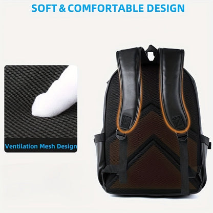Mens PU Leather Backpack Lightweight Casual Travel School Bag