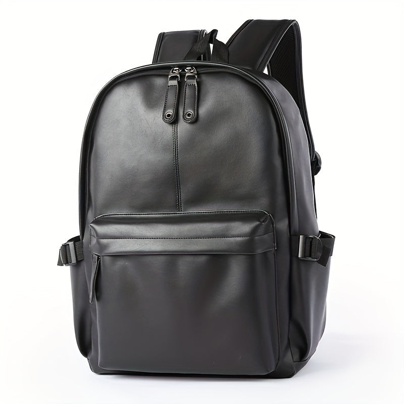 Mens PU Leather Backpack Lightweight Casual Travel School Bag